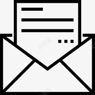 电子邮件用户界面24线性图标图标