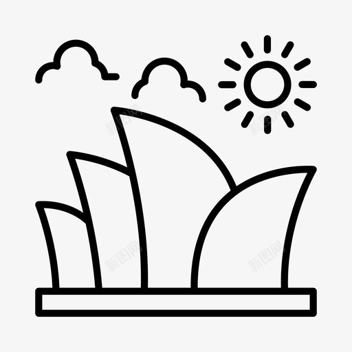 悉尼歌剧院澳大利亚地标图标svg_新图网 https://ixintu.com 地标 悉尼歌剧院 悉尼港 澳大利亚