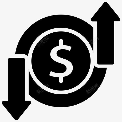美元汇率美元升值收益图标svg_新图网 https://ixintu.com 会计审计字形图标 外汇兑换 收益 汇率 美元升值 美元汇率