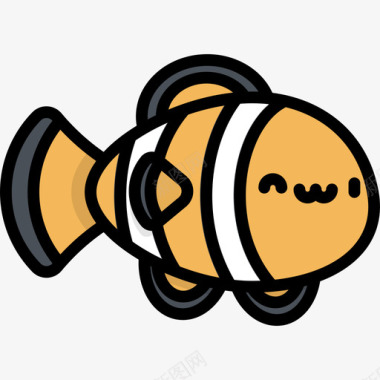 小丑鱼川维动物3线性颜色图标图标