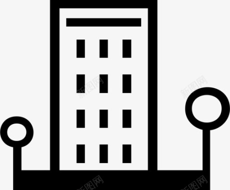 城市建筑物大都市图标图标