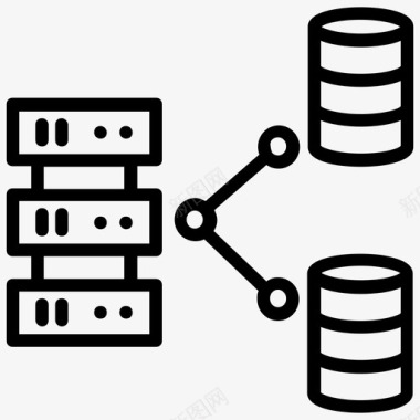 链接数据库大数据链接服务器图标图标