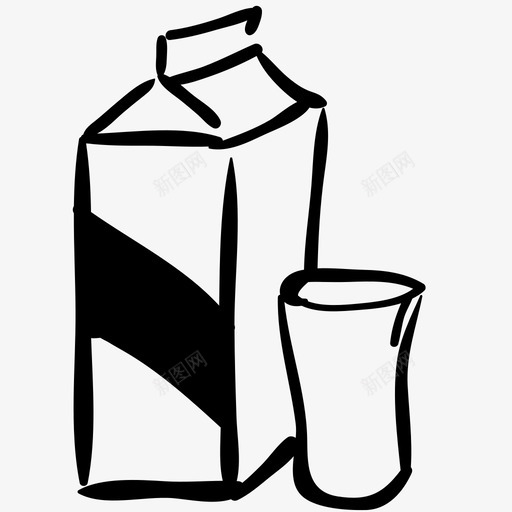 牛奶早餐钙图标svg_新图网 https://ixintu.com 健康 早餐 牛奶 钙