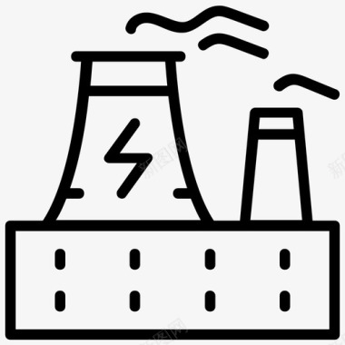 电厂电力工业环保工厂图标图标