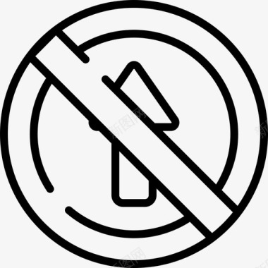 禁止进入交通标志8直线图标图标