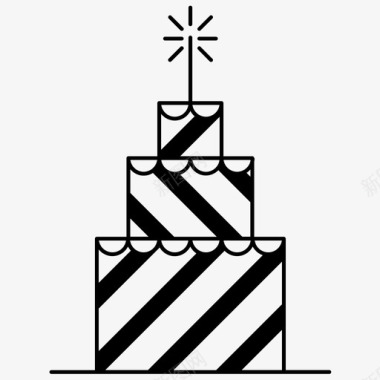 条纹蛋糕庆祝聚会图标图标
