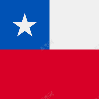 智利方形国家简单旗帜图标图标