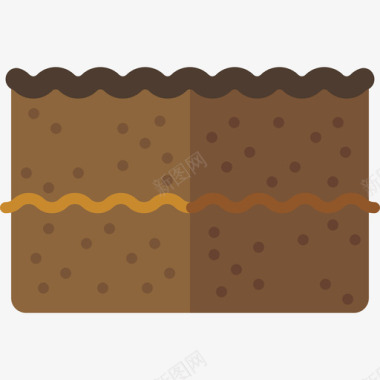 布朗尼食品甜点平的图标图标