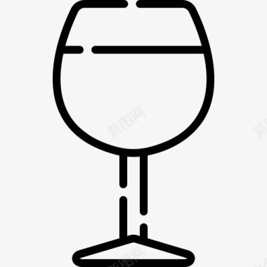 葡萄酒食品和饮料12线性图标图标