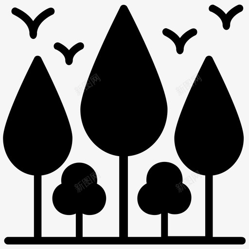 森林鸟类花园图标svg_新图网 https://ixintu.com 公园 拯救世界字形图标 树木 森林 花园 风景 鸟类