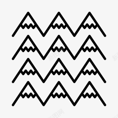 雪山高山阿尔卑斯山图标图标