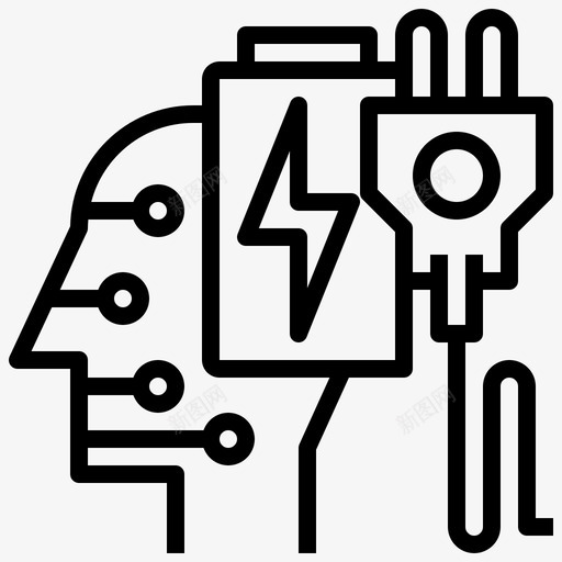 充电大脑处理创造力图标svg_新图网 https://ixintu.com 充电 创造力 大脑处理 思考 插电