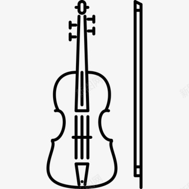 小提琴音乐30线性图标图标