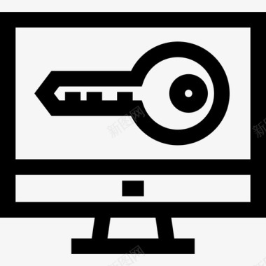 计算机互联网安全10线性图标图标
