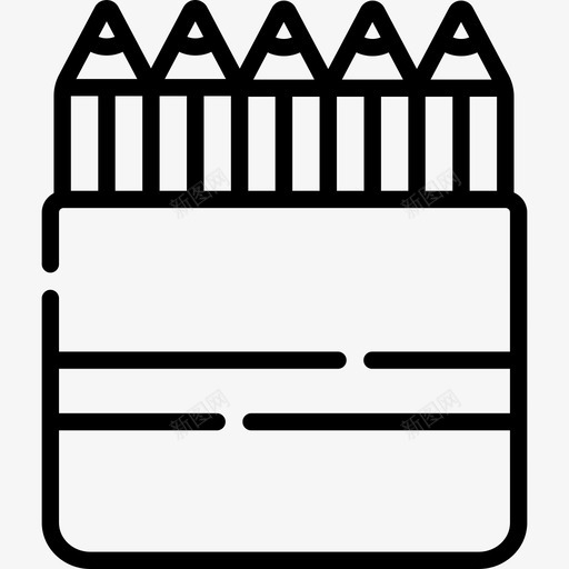 彩色铅笔创意工具8线状图标svg_新图网 https://ixintu.com 创意工具8 彩色铅笔 线状