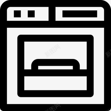 烤箱家具和家用3线性图标图标