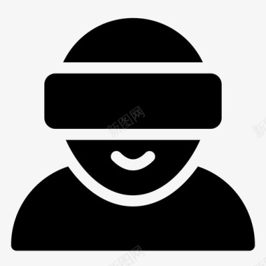 虚拟现实人脸眼镜图标图标