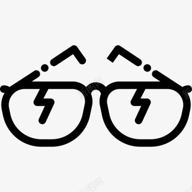 眼镜摇滚乐5直线型图标图标