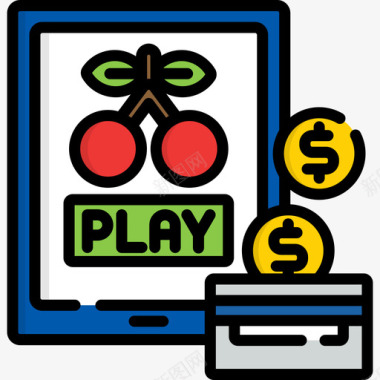 网上赌博赌博和投注服务3线性颜色图标图标