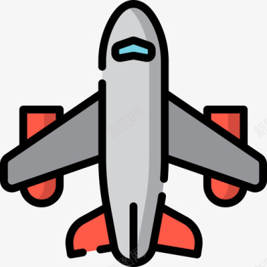 飞机运输39线颜色图标图标