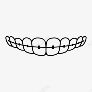 牙齿定位支架支架牙科图标图标
