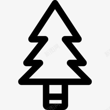 圣诞树冬季13线形图标图标