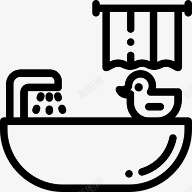 浴缸浴室用品2直线型图标图标