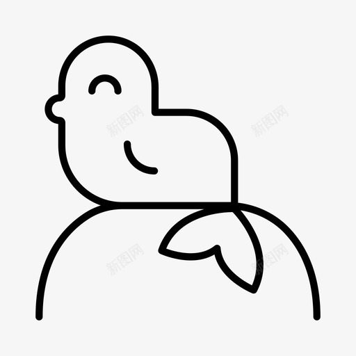 海豹动物童话图标svg_新图网 https://ixintu.com 动物 幻想 海洋生物 海盗 海豹 童话