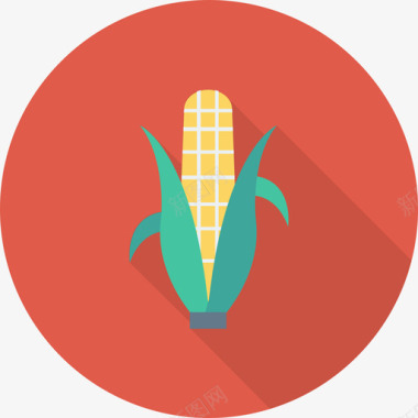 玉米食品和饮料22圆形图标图标
