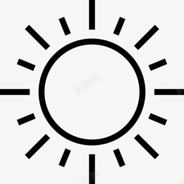 太阳71号天气直线型图标图标