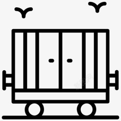 集装箱拖车封闭式拖车atv拖车货运拖车图标高清图片