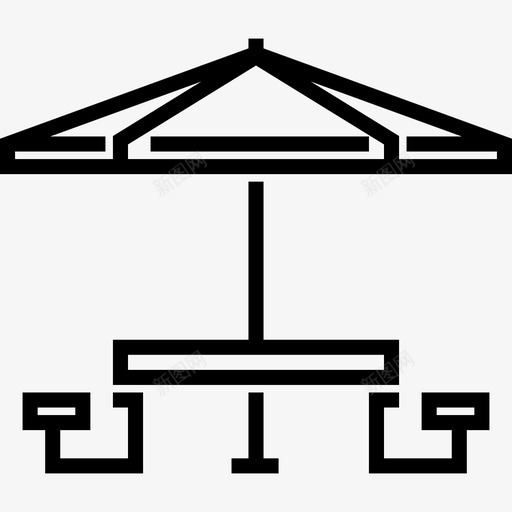 伞野餐24直线型图标svg_新图网 https://ixintu.com 伞 直线型 野餐24