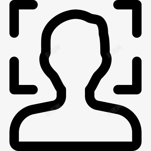 面部扫描用户7线性图标svg_新图网 https://ixintu.com 用户7 线性 面部扫描