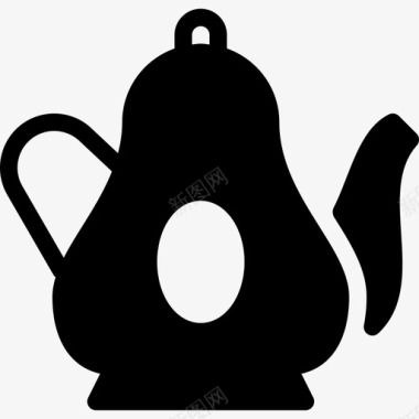 填充式4个复古茶壶图标图标