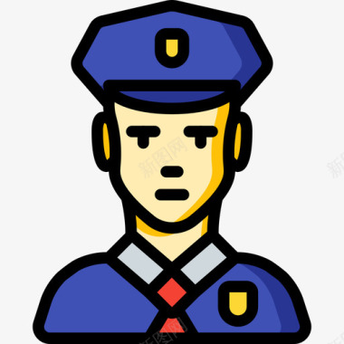 警察职业6直系肤色图标图标