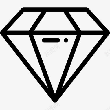 钻石奢侈品商店7直线型图标图标