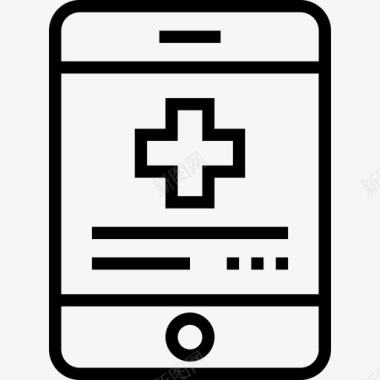 智能手机医疗卫生3线性图标图标