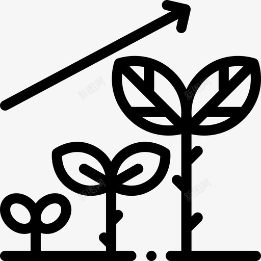 生长生态学45线性图标svg_新图网 https://ixintu.com 生态学45 生长 线性