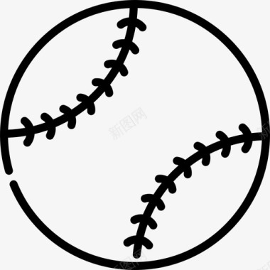 球棒球3直线图标图标