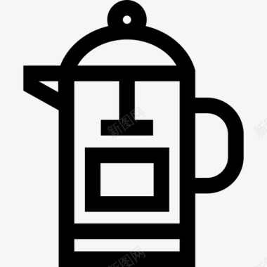 咖啡机巴黎6线性图标图标