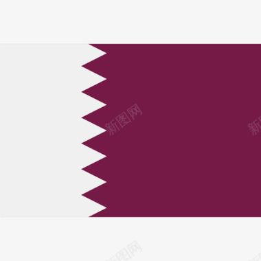 卡塔尔长方形国家简单旗图标图标
