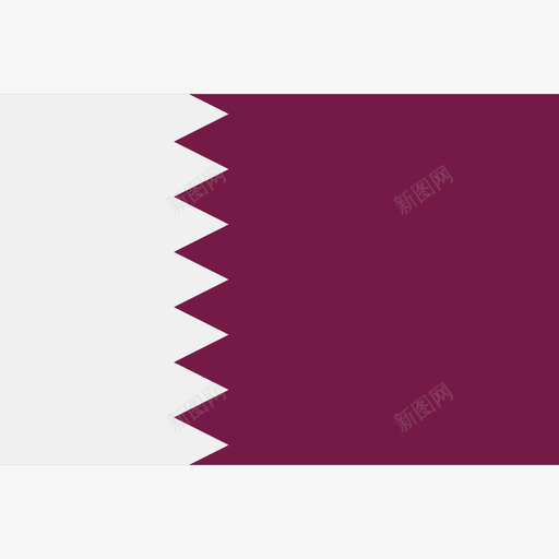 卡塔尔长方形国家简单旗图标svg_新图网 https://ixintu.com 卡塔尔 长方形国家简单旗