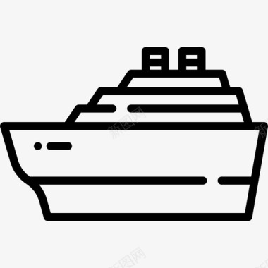 船旅行地点表情符号线性图标图标