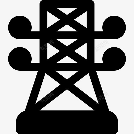 电塔可再生能源5填充图标svg_新图网 https://ixintu.com 可再生能源5 填充 电塔