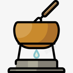 电炭2用火锅火锅食品甜点2线性颜色图标高清图片