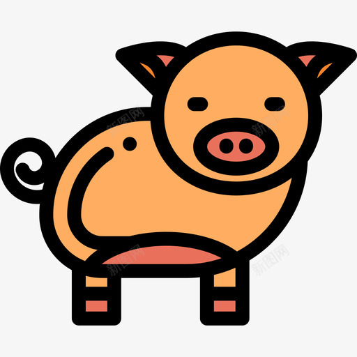猪养殖13头线色图标svg_新图网 https://ixintu.com 养殖13头 猪 线色