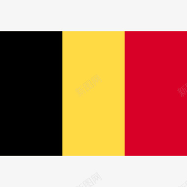 比利时长方形国家简单旗图标图标