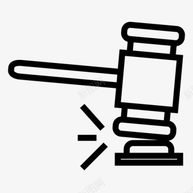 法庭木槌法官图标图标