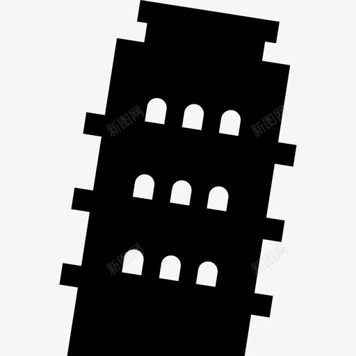 意大利比萨斜塔5号图标svg_新图网 https://ixintu.com 意大利比萨斜塔5号