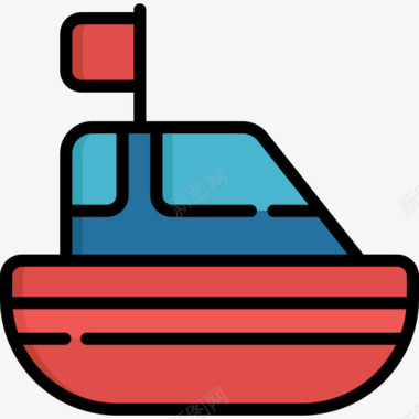 船玩具17线性颜色图标图标